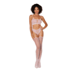 Body stocking reggicalze a rete con pizzo per valorizzare le tue curve – Dreamgirl - immagine 2