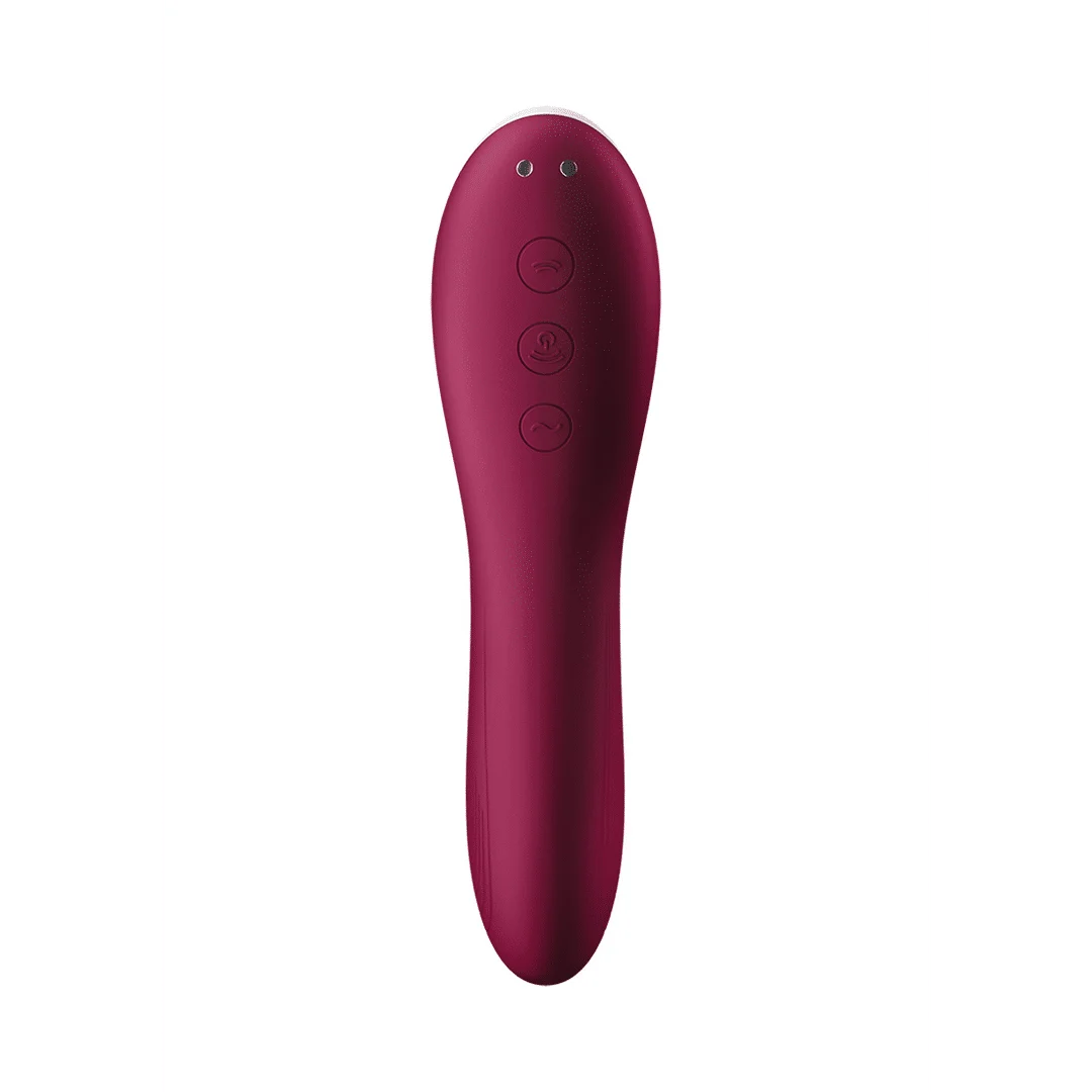 Vibratore a pressione dell’aria Satisfyer, vibratore per il punto G, Dual Crush, vibratore doppio inseribile a pressione dell’aria, rosso vino Satisfyer - immagine 4