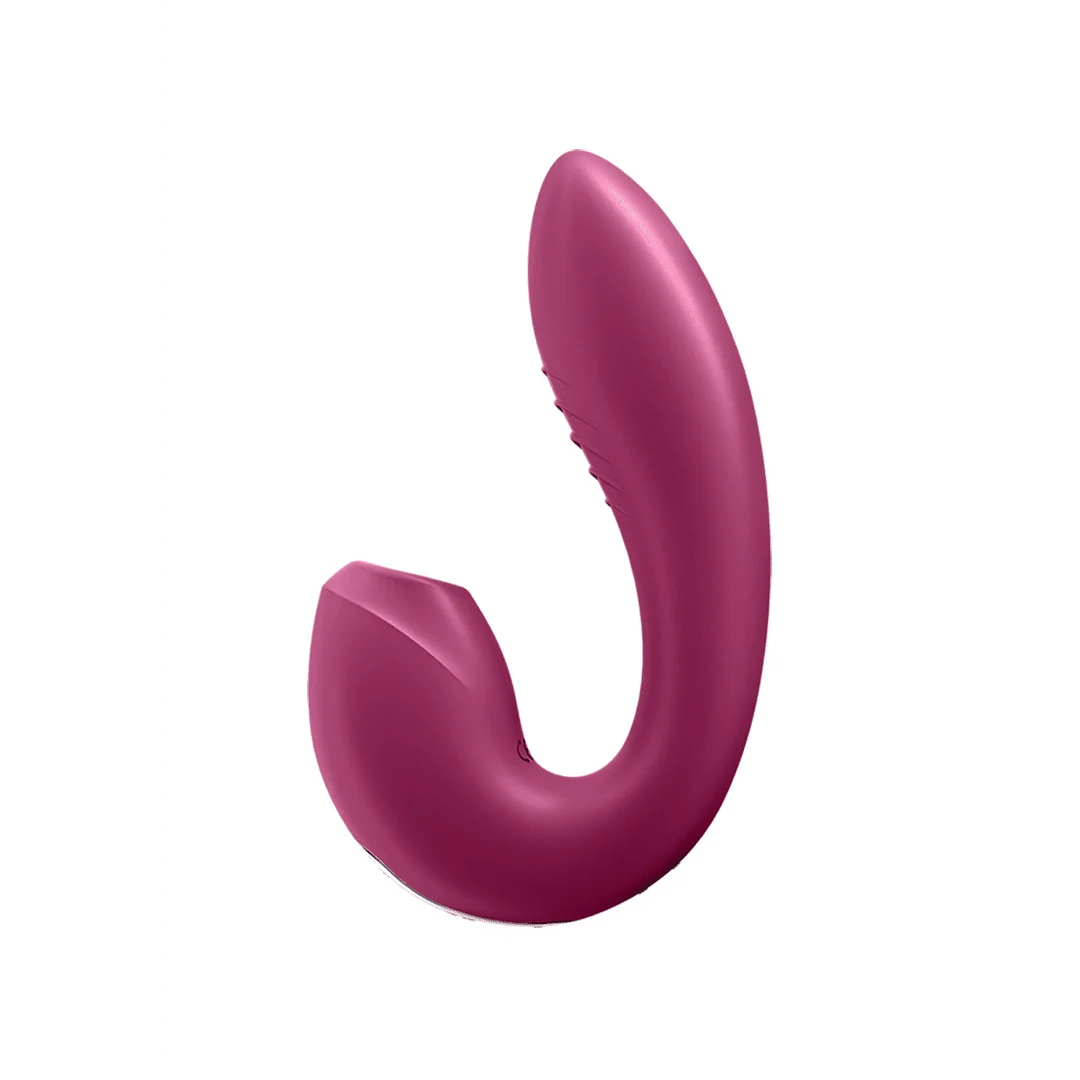 Vibratore ad aria Satisfyer, vibratore doppio, Sunray, vibratore a doppia stimolazione con inserto, Berry, Satisfyer - immagine 2