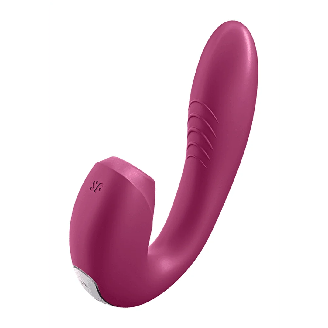 Vibratore ad aria Satisfyer, vibratore doppio, Sunray, vibratore a doppia stimolazione con inserto, Berry, Satisfyer - immagine 3
