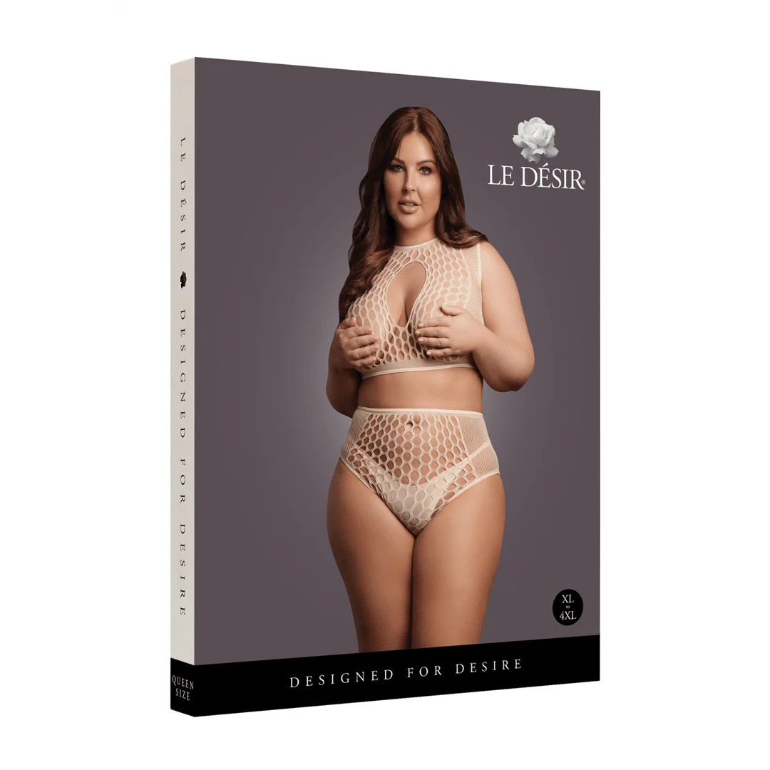Completo lingerie con dettagli in rete e apertura a goccia per valorizzare le curve - LIN - immagine 1