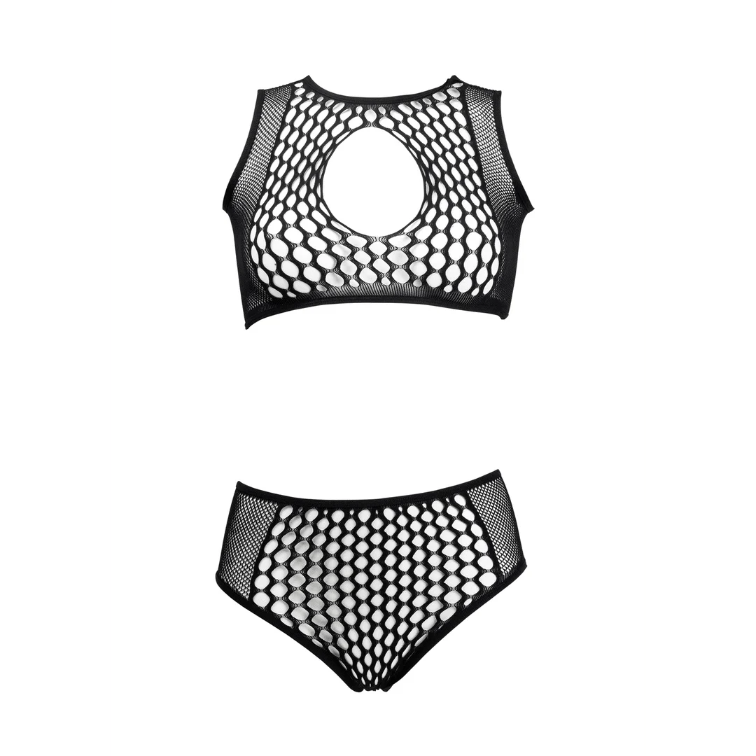 Completo lingerie con dettagli in rete e apertura a goccia per valorizzare le curve - LIN - immagine 36