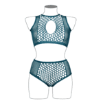 Completo lingerie con dettagli in rete e apertura a goccia per valorizzare le curve - LIN - immagine 12