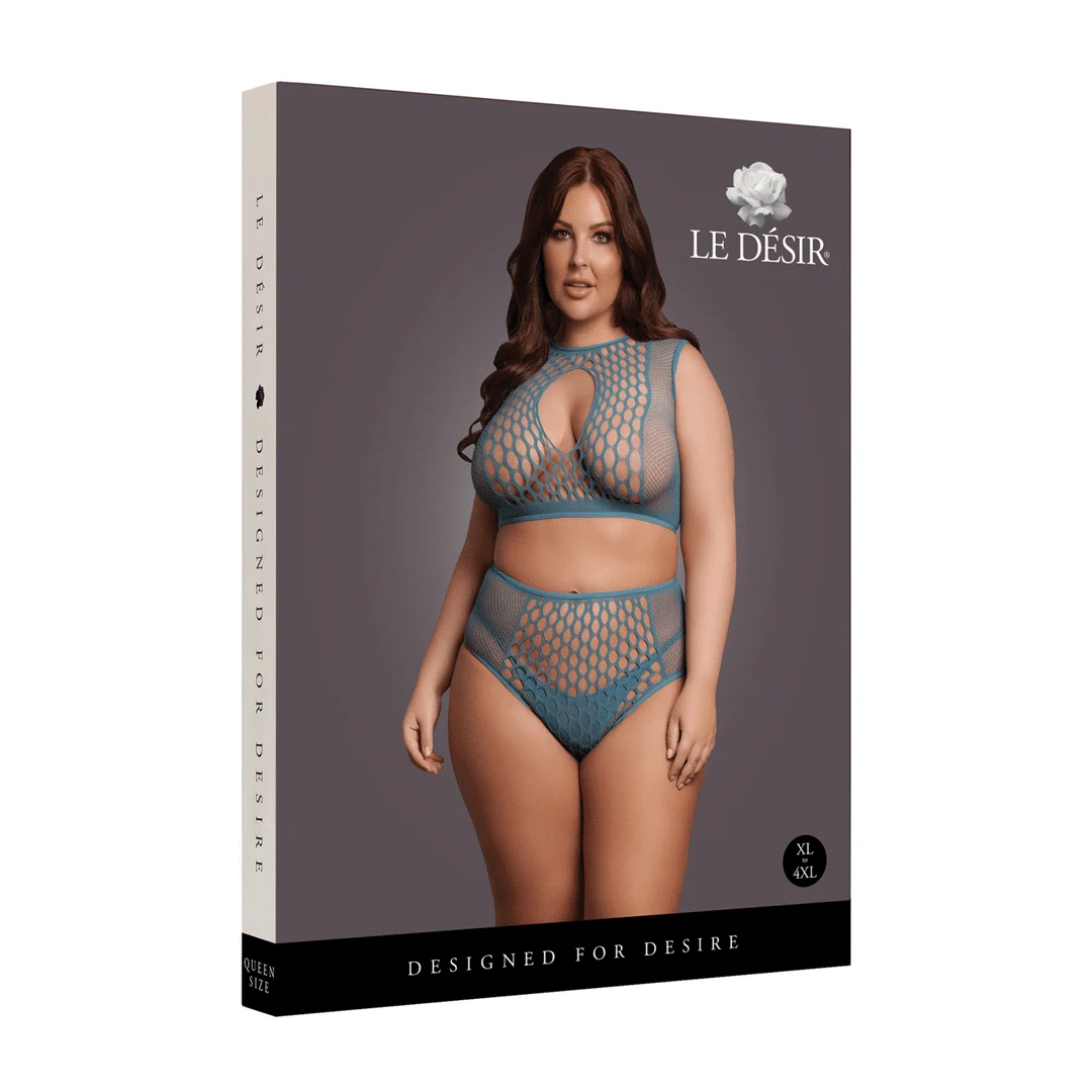 Completo lingerie con dettagli in rete e apertura a goccia per valorizzare le curve - LIN - immagine 7