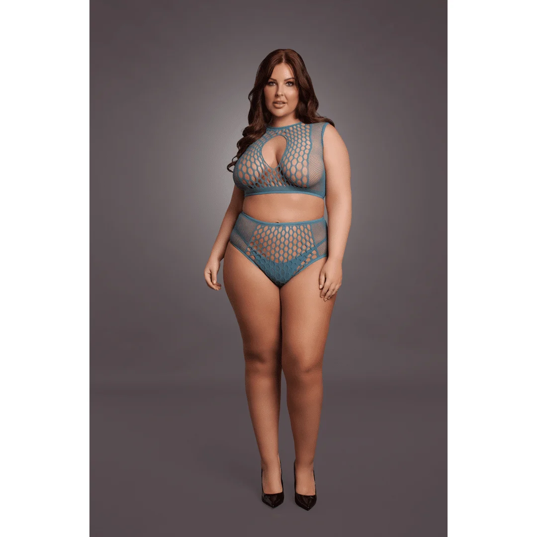 Completo lingerie con dettagli in rete e apertura a goccia per valorizzare le curve - LIN - immagine 10