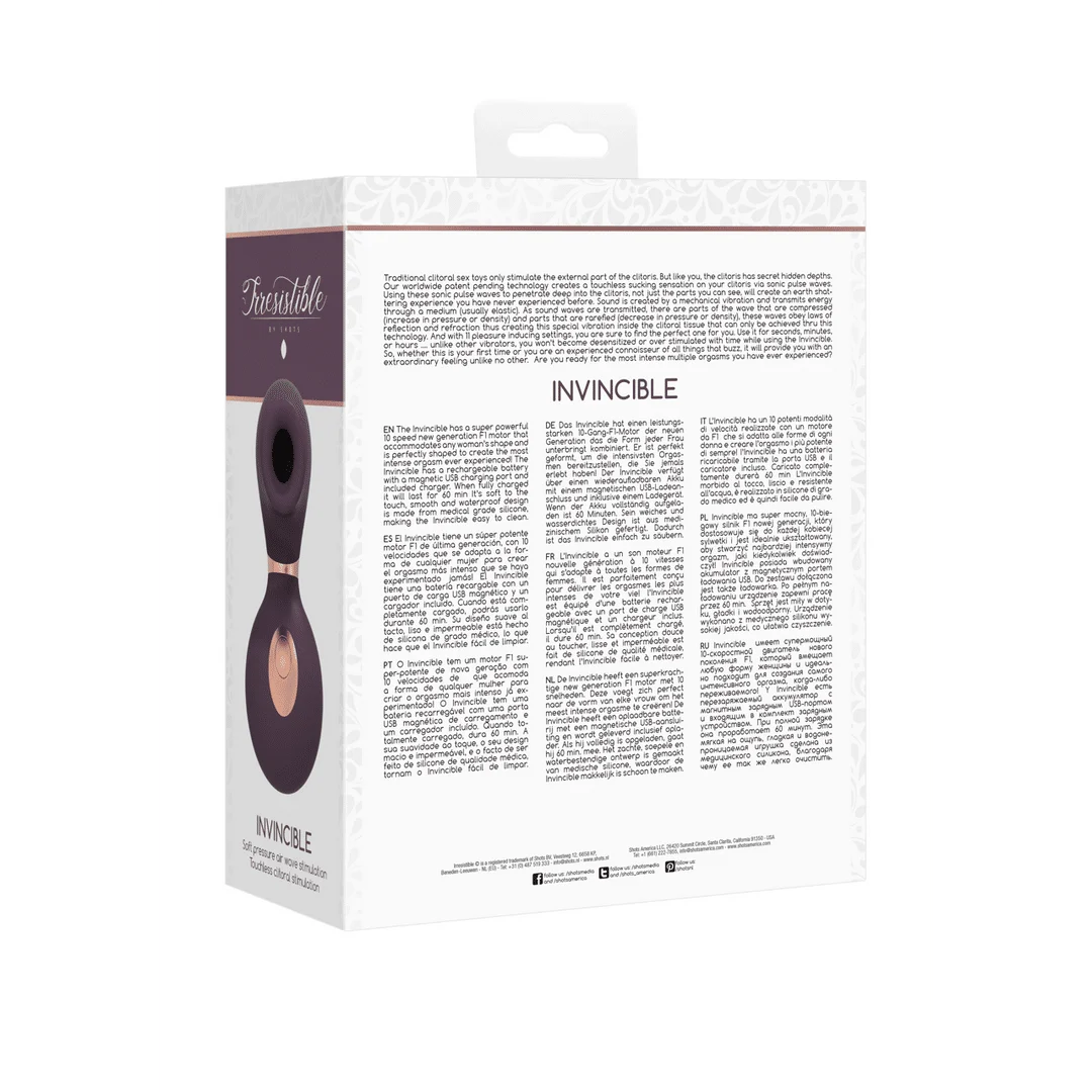 Vibratore a pressione d’aria | Stimolatore clitorideo | Invincibile: vibratore Air Pulse Irresistible by Shots - immagine 14