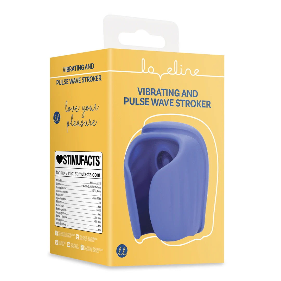 Vibratore a pressione d’aria – Stimolatore clitorideo – Stroker vibrante con Pulse Wave - Midnight Hour Loveline by Shots