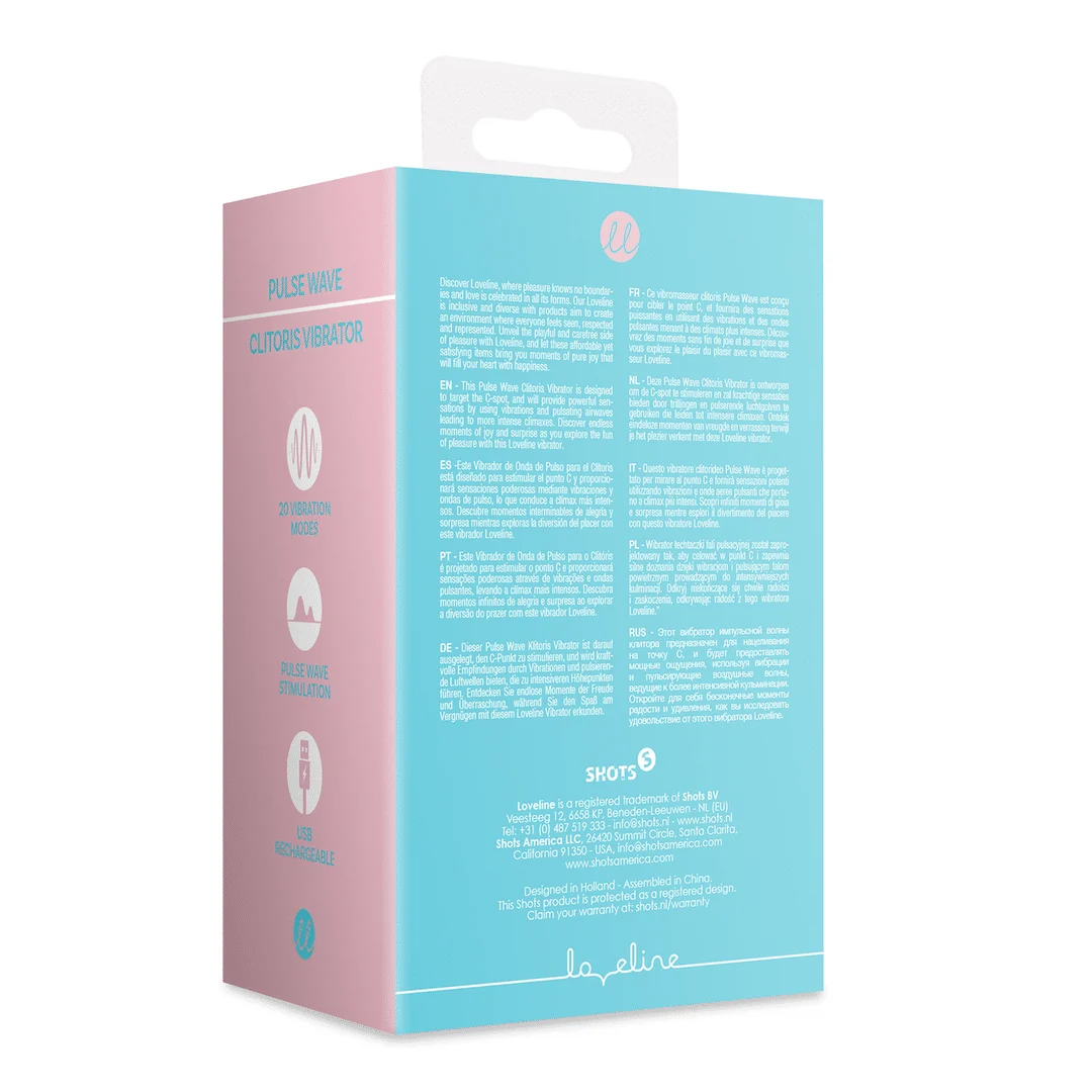 Vibratore per il clitoride con stimolazione a onde di pressione – Arctic Blue Loveline by Shots - immagine 7