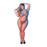 Set nero con reggiseno, perizoma a G e fasce - immagine 6