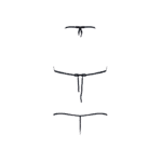 Set nero con reggiseno, perizoma a G e fasce - immagine 11