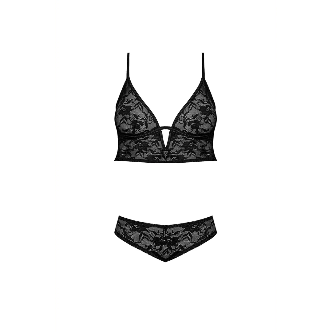 Bralette e slip in pizzo Magic Silk, nero, 2X - immagine 4