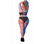 Bralette e slip in pizzo Magic Silk, nero, 2X - immagine 3