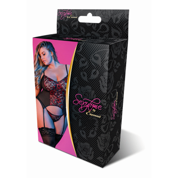Set di giarrettiere in pizzo dal look romantico per silhouette curvy – Exposed