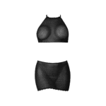 Top halter e minigonna in mesh a pois Magic Silk - immagine 10