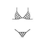 Set Orthia in rete effetto pelle nera con reggiseno e perizoma a filo, taglia 2X - immagine 3
