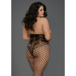 Bodystocking Dreamgirl con coppe aperte nera - immagine 3