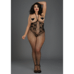 Bodystocking Dreamgirl con coppe aperte nera - immagine 4