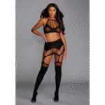 Completo con giarrettiera e bralette seamless a collo alto per un look lingerie – Dreamgirl - immagine 2
