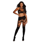 Completo con giarrettiera e bralette seamless a collo alto per un look lingerie – Dreamgirl - immagine 4