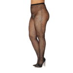Collant a rete con jacquard e strass per un look sensuale e curvy - Dreamgirl