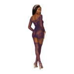 Completo reggicalze a rete con dettagli in pizzo per un look curvy sensuale - Dreamgirl - immagine 3