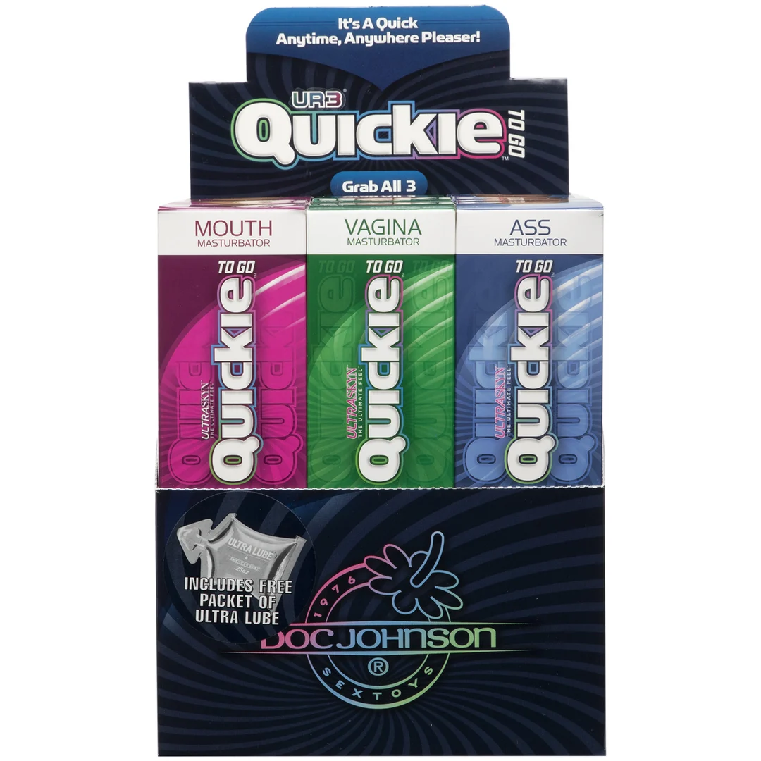 0682-00-BX-2 Doc Johnson ULTRASKYN Quickies To Go masturbatori, espositore da 12 pezzi - immagine 1