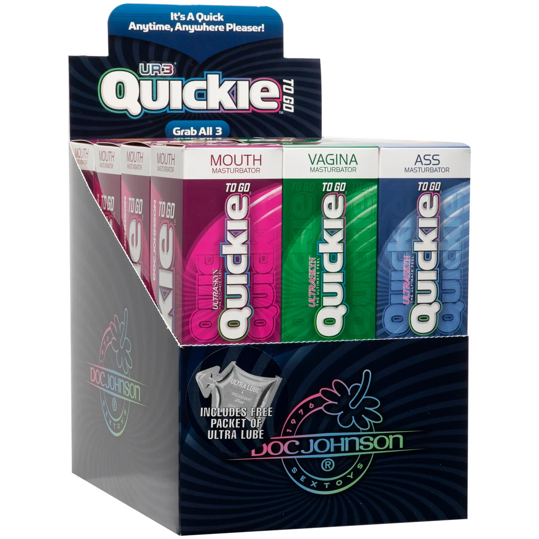 Doc Johnson ULTRASKYN Quickies To Go masturbatori, espositore da 12 pezzi - immagine 3