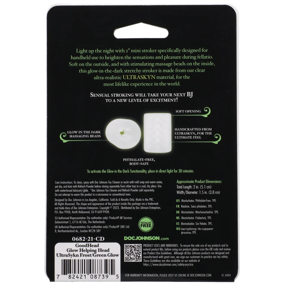 Masturbatore tascabile fosforescente – Frost / bagliore verde - immagine 2