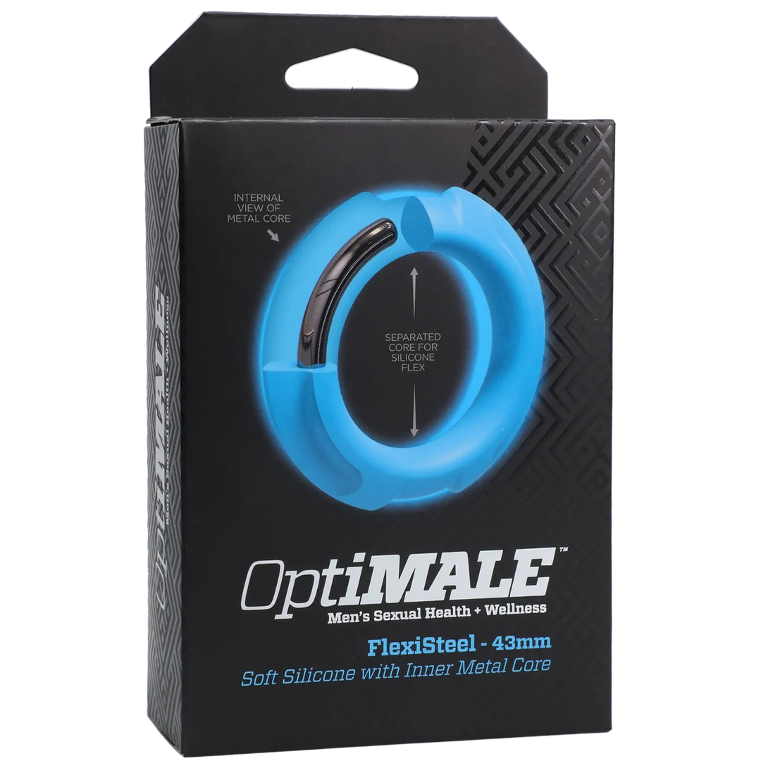 Anello fallico non vibrante con anima interna in metallo e silicone, 43 mm - immagine 1