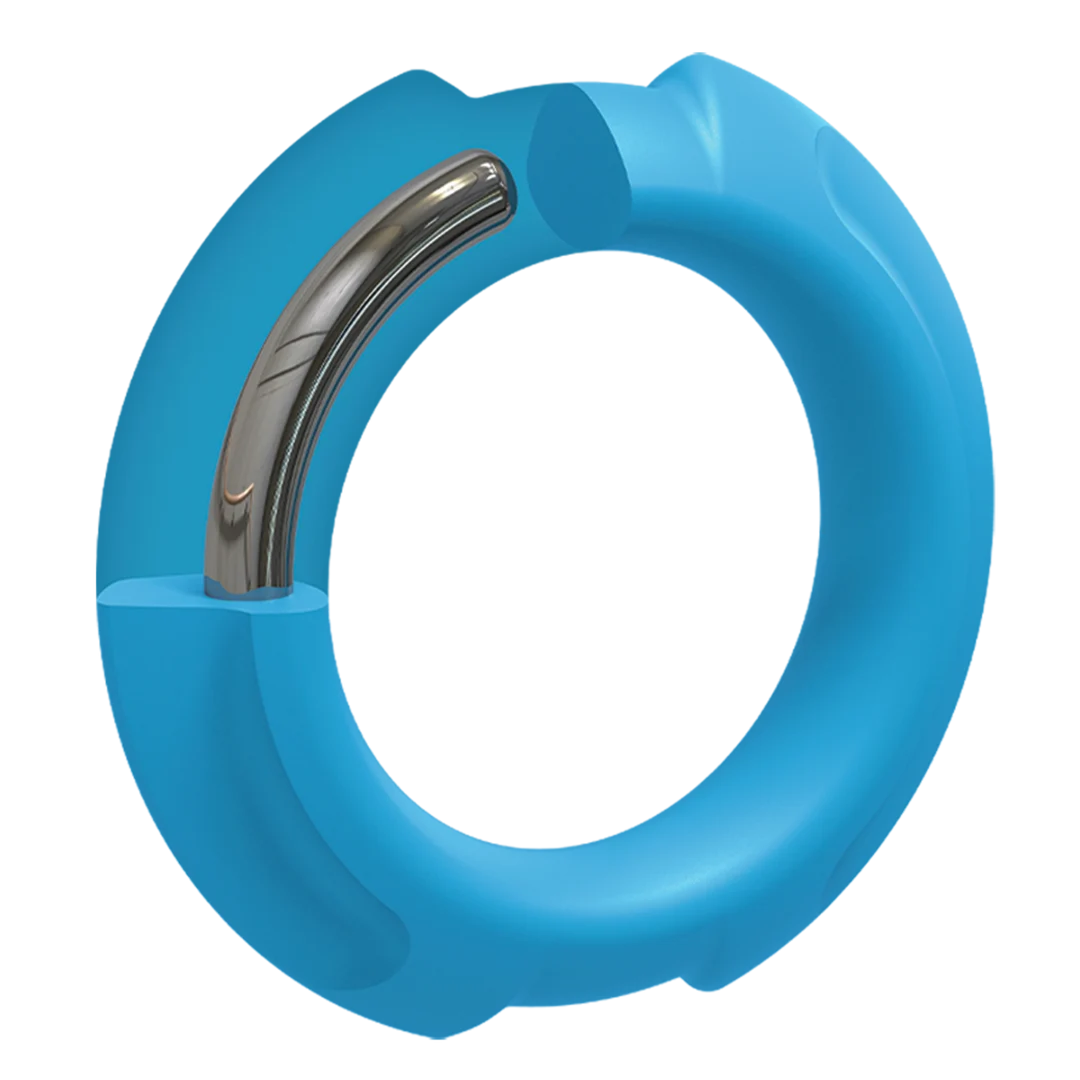 Anello fallico non vibrante con anima interna in metallo e silicone, 43 mm - immagine 2