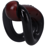 Anello fallico non vibrante con pratico design a chiusura e passante – Nero/Rosso - immagine 2