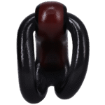 Anello fallico non vibrante con pratico design a chiusura e passante – Nero/Rosso - immagine 3