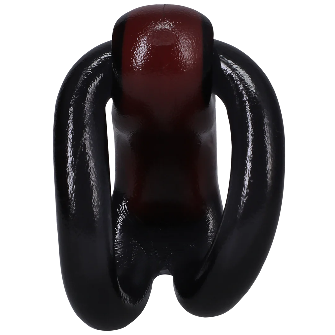Anello fallico non vibrante con pratico design a chiusura e passante – Nero/Rosso - immagine 3