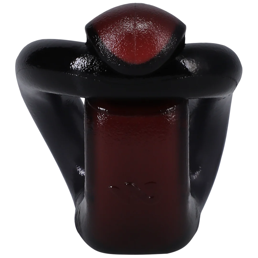 Anello fallico non vibrante con pratico design a chiusura e passante – Nero/Rosso - immagine 4