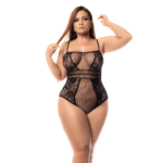 Body Mapalé a rete nero, Plus Size - immagine 3