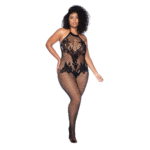 Body stocking floreale nero Mapalé - immagine 2