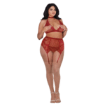 Set Dreamgirl in rete e pizzo composto da quattro pezzi