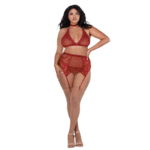 Set Dreamgirl in rete e pizzo composto da quattro pezzi - immagine 4