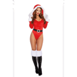 Costume lingerie natalizio con body con cappuccio per giochi di ruolo | SexyPlus - immagine 2