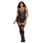Slip con reggicalze Dreamgirl a rete - immagine 4