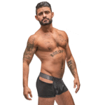 Male Power Cutout Shorts neri - immagine 6