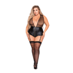 Body sensuale con zip e reggicalze per un look curvy, di Dreamgirls - immagine 4