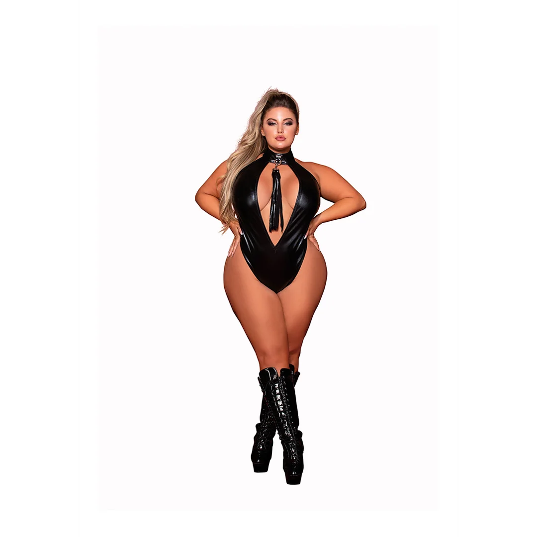 Dreamgirl Faux Halter Teddy con Flogger - immagine 3
