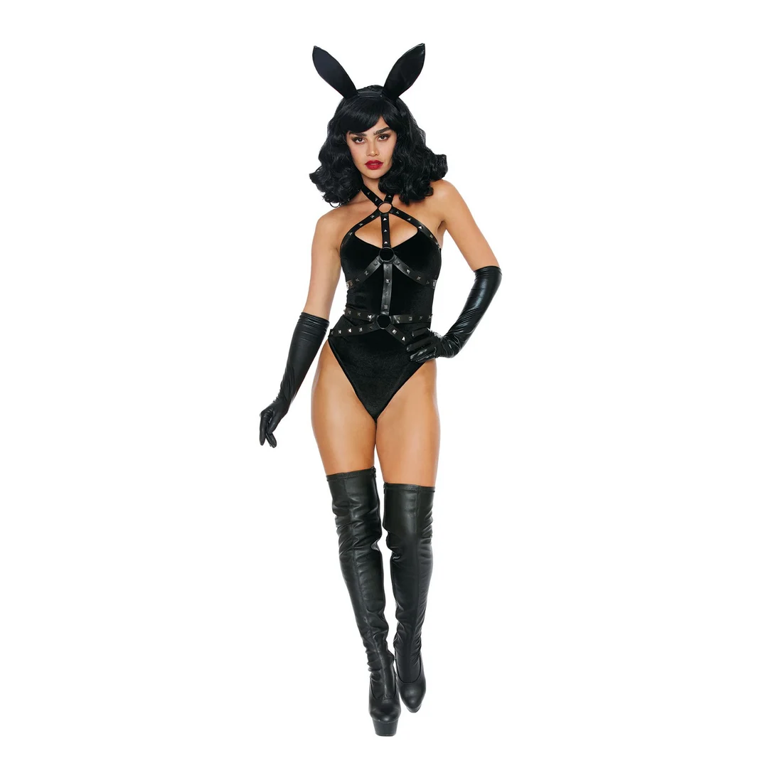 Costume lingerie per gioco di ruolo con imbracatura da coniglietta, per un look da festa seducente – LIN - immagine 2