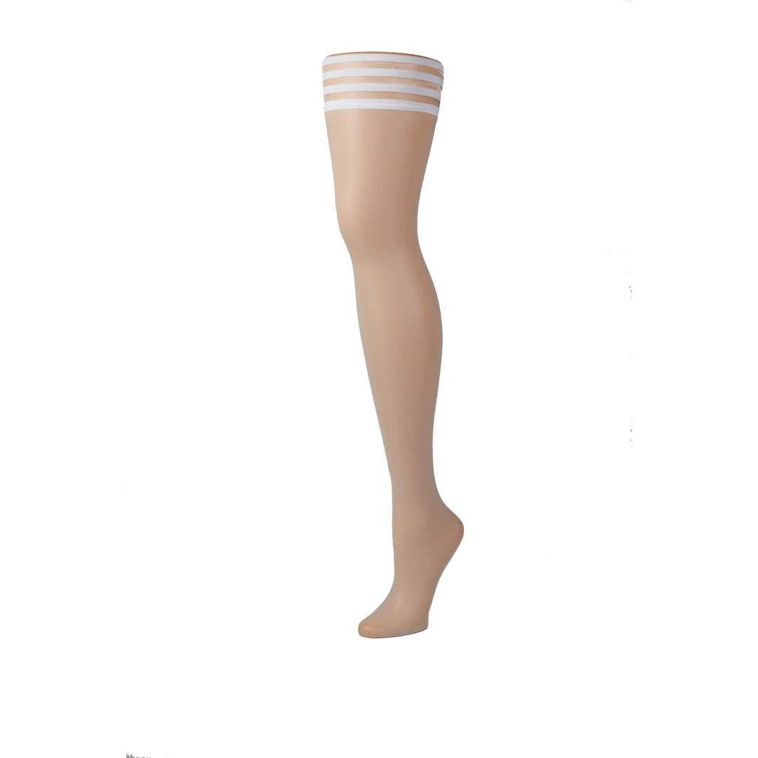 Calze autoreggenti bianche alte fino alla coscia con fascia antiscivolo, per matrimoni e feste · Kix'ies - immagine 5
