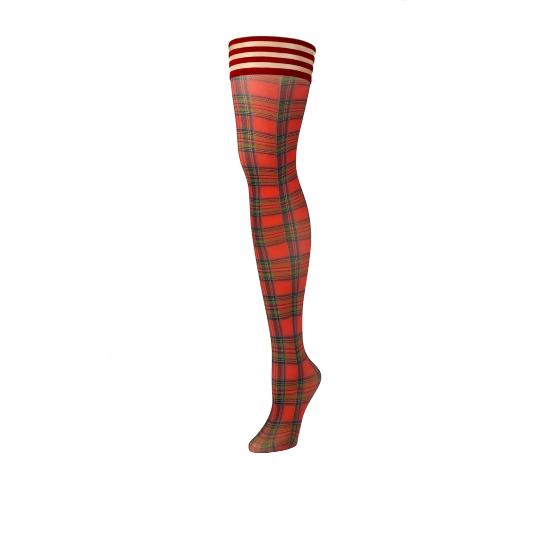 Calze a quadri rosse Grace - immagine 15