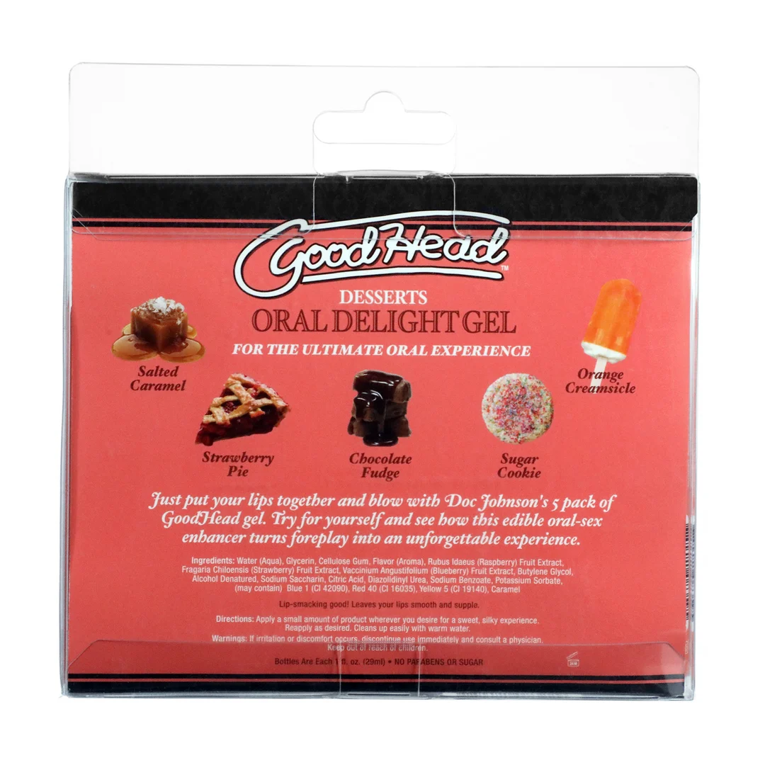 Doc Johnson Oral Delight gel dessert, 5 gusti - immagine 2