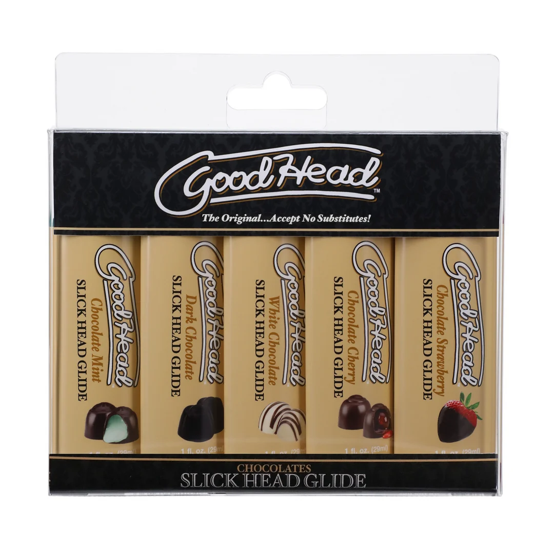 Doc Johnson GoodHead lubrificante al gusto di cioccolato, confezione da 5 - immagine 1
