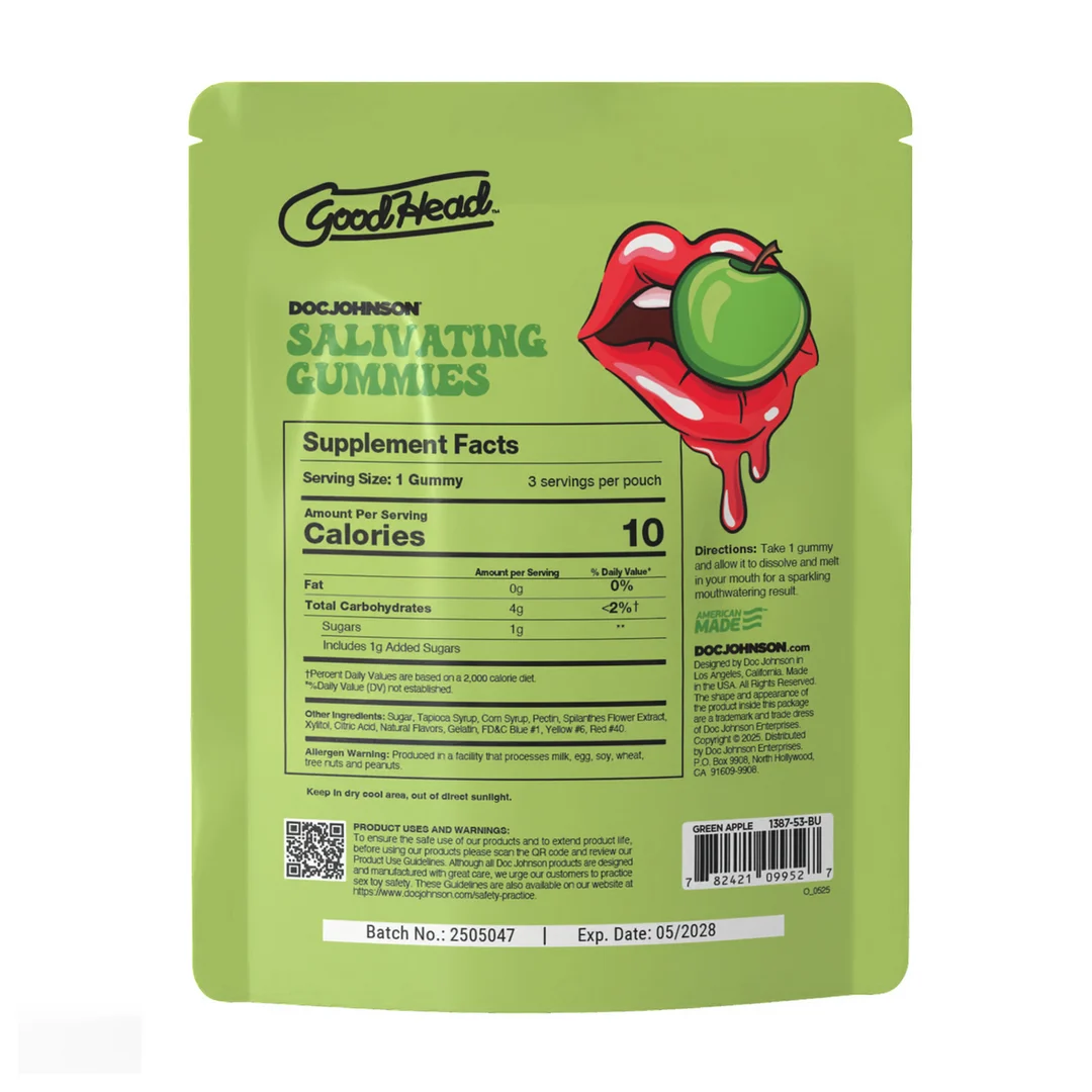 Gommose stimolanti della salivazione al gusto di mela verde, espositore da 24 pezzi, 12 gr, Goodhead - immagine 4