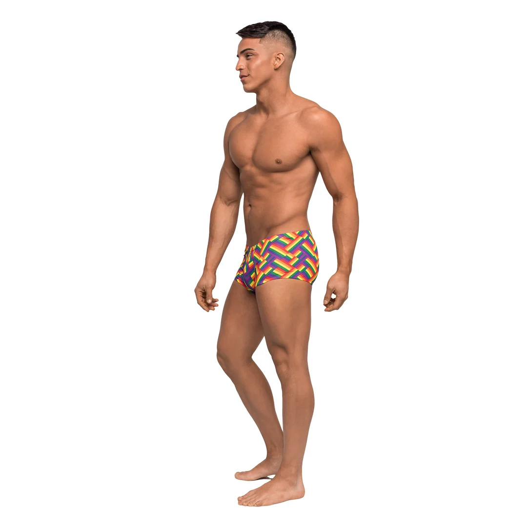 Slip da uomo, intimo sexy maschile con stampa Pride e pouch – Male Power - immagine 2